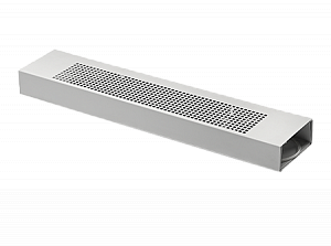 Facade convector heater with a pipe compartment
