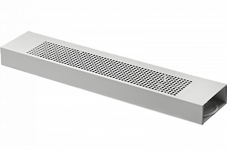 Facade convector heater with a pipe compartment